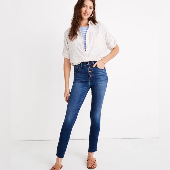 Madewell Denim - Madewell 10” High-Rise Button-Fly Skinny Crop Jeans size 27